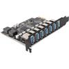 Bewinner HUB da PCI-E a USB 3.2 a 7 Porte, Scheda di Espansione PCIE, Scheda Adattatore Extender PCI Express per Controller Esterno da 5 Gbps per Desktop XP, 7, 8, 10,11