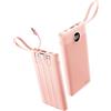 Coowisty Power Bank con cavo di ricarica, 10000 mAh, caricatore portatile USB C, 5 uscite, 2 ingressi, display a LED, batteria esterna per telefoni cellulari, compatibile con iPhone, Samsung, Huawei e