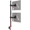 Duronic DMT252VX1 BK Supporto Monitor doppio per 2 schermi da 13-32 pollici, Braccio monitor PC ergonomico fino 8kg, VESA 75/100, regolabile altezza inclinazione girevole, per ufficio casa, nero
