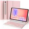 IVEOPPE Cover Tastiera per Samsung Galaxy Tab S10 Lite/S9 FE/S10 FE 10.9/S9 11, Tastiera Italiano QWERTY con 7 Colori Illuminato, Bluetooth Senza Fili Staccabile, Custodia con Portapenna, Rosa