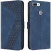 OKZone Cover per Huawei Honor 9 Lite/P Smart 2018/Enjoy 7S, Custodia a Libro in Pelle Protettiva Folio Portafoglio con Chiusura Magnetica e Slot per Carte Wallet Case Flip Cover (Blu)