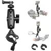 WEWOGA Motocicletta Manubrio Supporto compatibile con Insta360 X5-X, Motocicletta Specchio Morsetto con 360°Rotante Sfera Testa compatibile con Gopro 12-3, 0.28-1.41 Asta Staffetta con OSMO 360, NANO