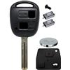 mt key Telecomando radio per chiave auto, 1 custodia a 2 tasti TOY48 + 1 tastiera, 2 micropulsanti + 1 batteria CR2016 per Toyota