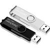 DataOcean 2 Pezzi Pendrive 64GB DataOcean Chiavetta USB 2.0 girevole per archiviazione dati pen drive(64GB Nero, Argento)