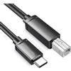 Klaisy Tipo C a USB 2.0 Cavo di Stampa Porta Quadrata Cavo Adattatore USB C Per Stampanti Scanner Lunghezza 50cm A 300cm Nero
