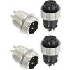PATIKIL Connettore Aviazione, Spina a 3 Pin Maschio Femmina in Metallo Connettore a Pannello da 12mm per Cavi Aviazione per Illuminazione Video Macchine Cnc (2 Set)