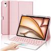 IVEOPPE Cover Tastiera per iPad Air 11 M4 2026/M3 2025/M2 2024 11 Pollici | Keyboard Touchpad 7 Colori Illuminato Staccabile, Italiano QWERTY, Custodia Tastiera Bluetooth con Portapenna, Rosa chiaro