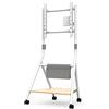 FITUEYES Supporto TV da Pavimento per Schermi 46 50 55 60 65 Pollici con Ruote, Carrello Moderno Mobile TV ad Angolo con Ripiani in Legno, Serie COLLECTOR