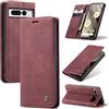 Azororo Cover per Google Pixel 7 Pro 5G, Premium PU Pelle Custodia, Magnetica Carta Fessura Portafoglio Case, Flip Cavalletto Custodia per Google Pixel 7 Pro - Vino Rosso