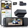 GKU dash cam auto 4K+1080P Fronte/Retro, dash cam con 5.8GHz WiFi e GPS, Touchscreen 3.18, Visione Notturna WDR, Monitor Parcheggio 24H, Sensore G, Loop Recording, Controllo App.
