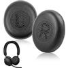 LDERFIV Cuscinetti di Ricambio Cuffie per Jabra Evolve2 65/Evolve2 40 per Jabra Elite 45H Cuscinetti Auricolari Wireless Headset con Spugna Memory con Morbida Pelle Proteica | Nero