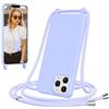 Jrkvniv Cover per iPhone 11 Pro Max con Cordino, Morbido TPU Silicone Case con Laccio Tracolla, Regolabile e Rimovibile, Antiurto AntiGraffio Case per iPhone 11 Pro Max, Viola