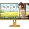 JapanNext Monitor Gaming 23,8 IPS Full HD (1920x1080) 120Hz 0.5ms Giallo Pastello | Altezza/inclinazione (HSP) Altoparlanti integrati G-Sync/FreeSync | Garanzia 2 anni | JN-IPS238G120F-HSP-YE