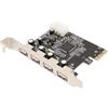 Ausla Scheda di Espansione PCIe a USB 2.0 Adattatore USB a 4 Porte con Chip MOSCHIP per PC Desktop Alimentatore Plug and Play Stabile
