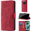 CaseGla Cover per Xiaomi Redmi A3 / A3x [Blocco RFID] Custodia Portafoglio Premium Pelle PU Wallet Case Flip Libro con Porta Carte Slot Supporto, Rosso