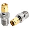 ACONRFTOL SMA maschio a F tipo femmina maschio coassiale F femmina a SMA maschio adattatore SMA a tipo F adattatore coassiale RF antenna TV connettore per FM AM DAB+ radio video confezione da 2