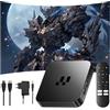 HKOORLAMULS Y1 Android 16 TV Box,2+16 GB,Amlogic S905 Quad-Core,Dispositivo Android 4K HD+Doppio WiFi 2.4/5GHz+Bluetooth,LAN 100,Supporto HD-IN,Dispositivo Smart per TV,per Camera/Ufficio (Telecomando Bluetooth)