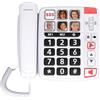 SWISSVOICE - Xtra 1110 - Telefono fisso con filo per anziani - Tasti grandi - 6 tasti di memoria con foto - Suonerie extra forti - Indicatore luminoso - Audio Boost - Compatibile apparecchi acustici
