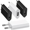 Leikedun Confezione da 4 connettori USB da 5 V/1 A, slim USB, alimentatore di rete