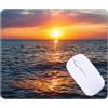 Tinnoon Tappetino per Mouse, Tappetino Mouse Tramonto Mare Tappetino Mouse Gaming, Piccolo Tappetino Scrivania 20 x 15 cmTappetino Gaming, Durevole e Facile da Pulire, Superficie Antiscivolo Mouse Pad T-7046