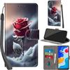 Haninsuze Cover per Xiaomi Redmi Note 11/Note 11S Custodia Cover Pelle Libro Portafoglio con Porta Carte Magnetica Protezione Antiurto Cuoio Flip Case Custodia Cover per Redmi Note 11, Rose