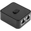 AYHYHLJZJ Interruttore LAN, interruttore di rete 2 ingressi/1 uscita o 1 ingresso/2 uscite, splitter LAN RJ45, senza alimentazione 1000 Mbps CAT7/Cat6A/Cat6/Cat5e/Cat5, PoE, placcato oro, interruttore