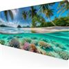Yxeoodnn Tappetino per Mouse da Gioco 700x300x3mm Tappeto Mouse blu, Impermeabile Tappetino da Scrivania Vista mare, Mouse Pad per Migliora la Velocità e la Precisione per Ufficio, Regali per Uomini D1-366