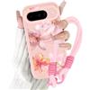 Xylota Cover con Cordino per Google Pixel 10, Estivi Aesthetic Ibisco Fiori Disegni Ragazze Custodia con Corda Bracciale Laccio Laccetto, Sottile Silicone TPU Antiurto Case per Pixel 10, Rosa