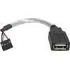 Startech.Com Cavo USB 2.0 15 Cm, USB a Femmina a Collettore Scheda Madre USB 4 Pin F/F