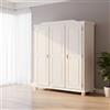 Dmora Armadio Multiuso Grande 56x180h cm Bianco Appendiabiti 3 Ante, 6 Vani