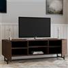Dmora Mobile Porta TV Laviro 150x41x50h cm Marrone Noce 3 Ripiani 2 Ante, 6 Vani