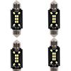 A2ZWORLD 4pcs Lampada Led Siluro 39mm,12V 24V, Canbus No Errore, T11 SV8.5 C5W, 10 SMD 2016, 2.5W 380lm, Luce Auto Camion Bianco 6500K