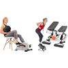 Sunny Health & Fitness Advanced Mini Home Steppers with Resistance Bands + Magnetic Under Desk Pedal Exerciser, Dual Function Mini Exercise Cycle Bike