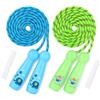 Carehabi Corda per Saltare Bambini Pacco 2 - Regolabile Cotone Intrecciato Corda per Saltare con Manico PP, Sicura Durevole Fune Bimbi Attività Esterno Esercizio Fitness Giochi (Elefante Blu, Volpe Verde)