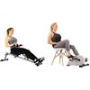 Sunny Health & Fitness Magnetic Under Desk Pedal Exerciser, Dual Function Mini Exercise Cycle Bike + SF-RW1205 12 Adjustable Resistance Rowing Machine Rower w/ Digital Monitor