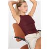 Tezenis Canotta Scollo Americana Effetto Metallico Donna Rosso