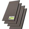 Aufun Set di 4 pannelli acustici in legno fonoassorbente, autoadesivi, 120 x 60 cm, motivo pannelli da parete in legno su feltro acustico, parete a lamelle per soggiorno, ufficio, guardaroba (teak)