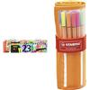 Stabilo StabiloEvidenziatore - Boss Original Desk-Set 50 Years Edition - 23 Colori Assortiti 9 Neon + 14 Pastel & Fineliner - Point 88 - Rollerset Con 30 Colori Assortiti