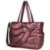 Y.U.M.C. Borsa a tracolla trapuntata da donna, elegante borsa a tracolla con scomparto per laptop, Marrone, Taglia unica