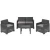 Ipae Progarden Ipae Set Salotto Giardino Iseo Con Cuscino Grigio In Resina Rattan Antracite
