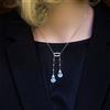 Collana Corto Ciondolo Argentato Bella Periodo 1890 Stile Ovale Set Cz Blu SA21