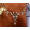 Collana Corto Belle Periodo 1900s Stile Pizzo Set Da Zirconia Cubica Verde Rodio