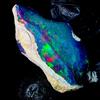 OPAL EMPIRE Black Opal rough , Etiope fire , Naturale gemstone, 32x17 MM 15 KT Crudo