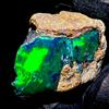 OPAL EMPIRE Opale Naturale Etiope, Opale Grezzo, Opale Nero Bruciante 9.5 Ct 19x13 mm