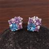 Artik Jewels Gemello In Argento Sterling 925 Con Topazio Blu Naturale E Ametista #156