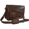Fatto a mano 18" Borsa Portadocumenti Uomo In Pelle Vintage Vera Marrone, Laptop Briefcase