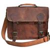 Fatto a mano Borsa Uomo Messenger Vintage In Vera Pelle Marrone Per Laptop 11x15x5
