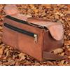 Vintage Originale Capra Pelle Nécessaire da Viaggio Case Kit Rasatura Uomo Donna