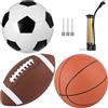 Tressify Set di 3 palline sportive con pompa e aghi, include pallone da basket taglia 5, palla da calcio taglia 4 e calcio taglia 6, attrezzatura sportiva per allenamento al chiuso e all'aperto, kit atletico