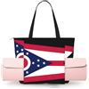 DUWAA Ohio State Flag Print Bag per le donne borsa a tracolla borsa yoga facile da piegare borsa per computer portatile shopping bag borsa sportiva per viaggi